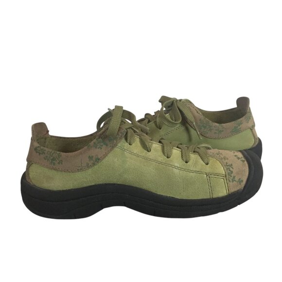 Keen Womens Green & Tan Suede Floral Low-Top Casual Shoes Size 5/35 - Picture 5 of 8